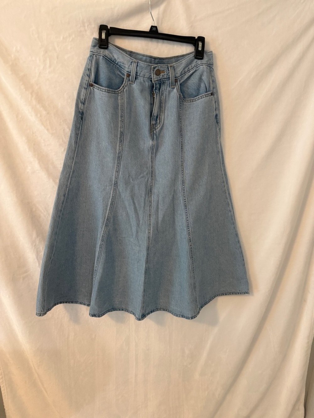 Levi's Pale Blue Denim A-Line Maxi Skirt